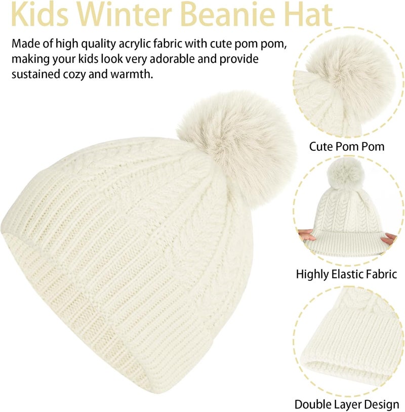 Chinyuti Kids Winter Beanie Hat Scarf Gloves Set, Toddler Winter Cap Knit Neck Warmer Gaiter Mittens for Children 2-8 - Image 2